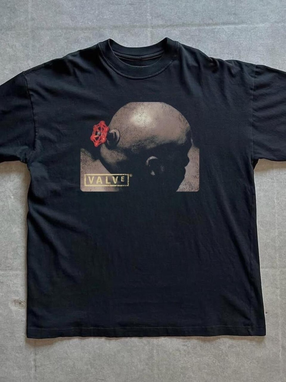 Gildan Black Tee with Red Valve Graphic - Men